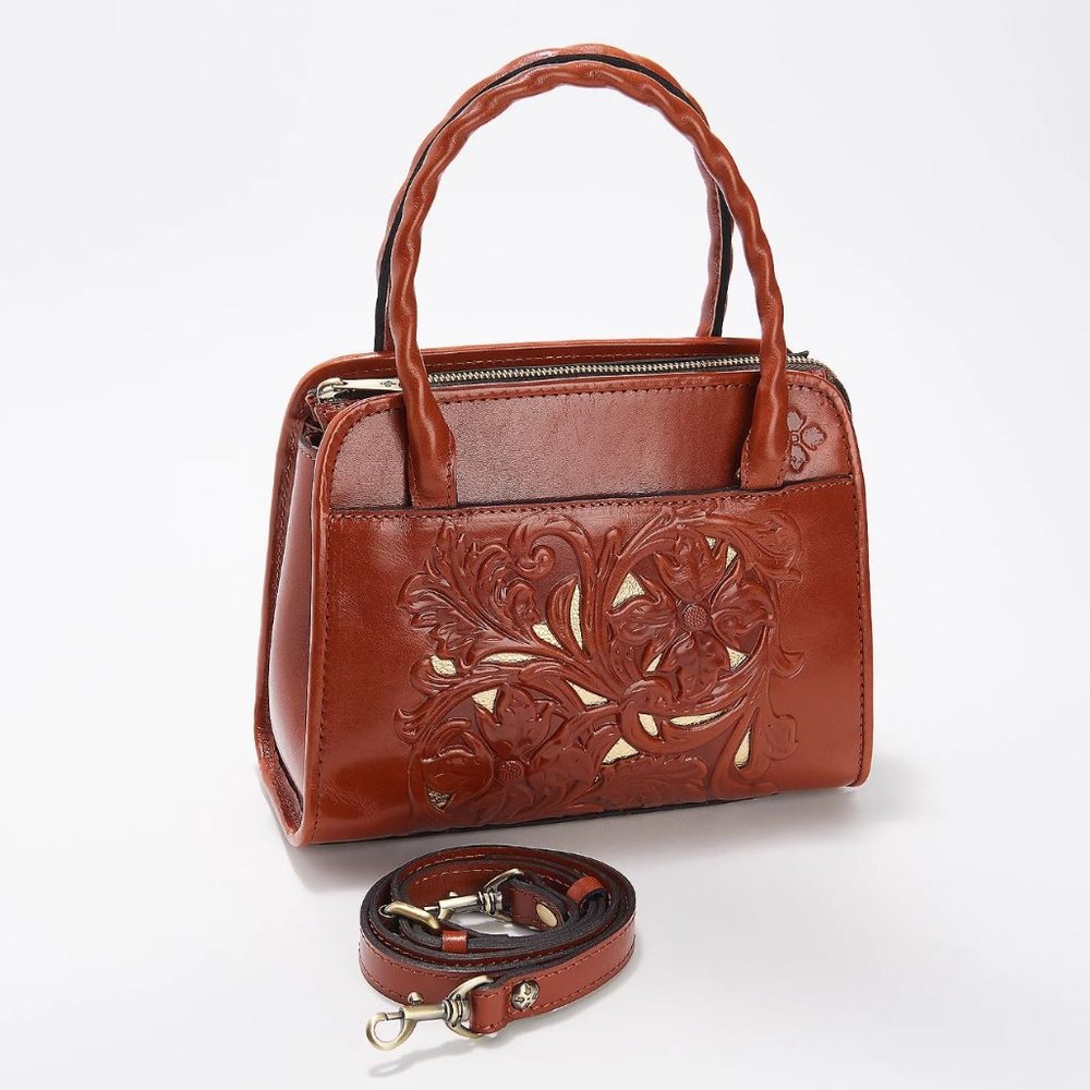 Patricia Nash Leather Paris Embossed Satchel and Crossbody